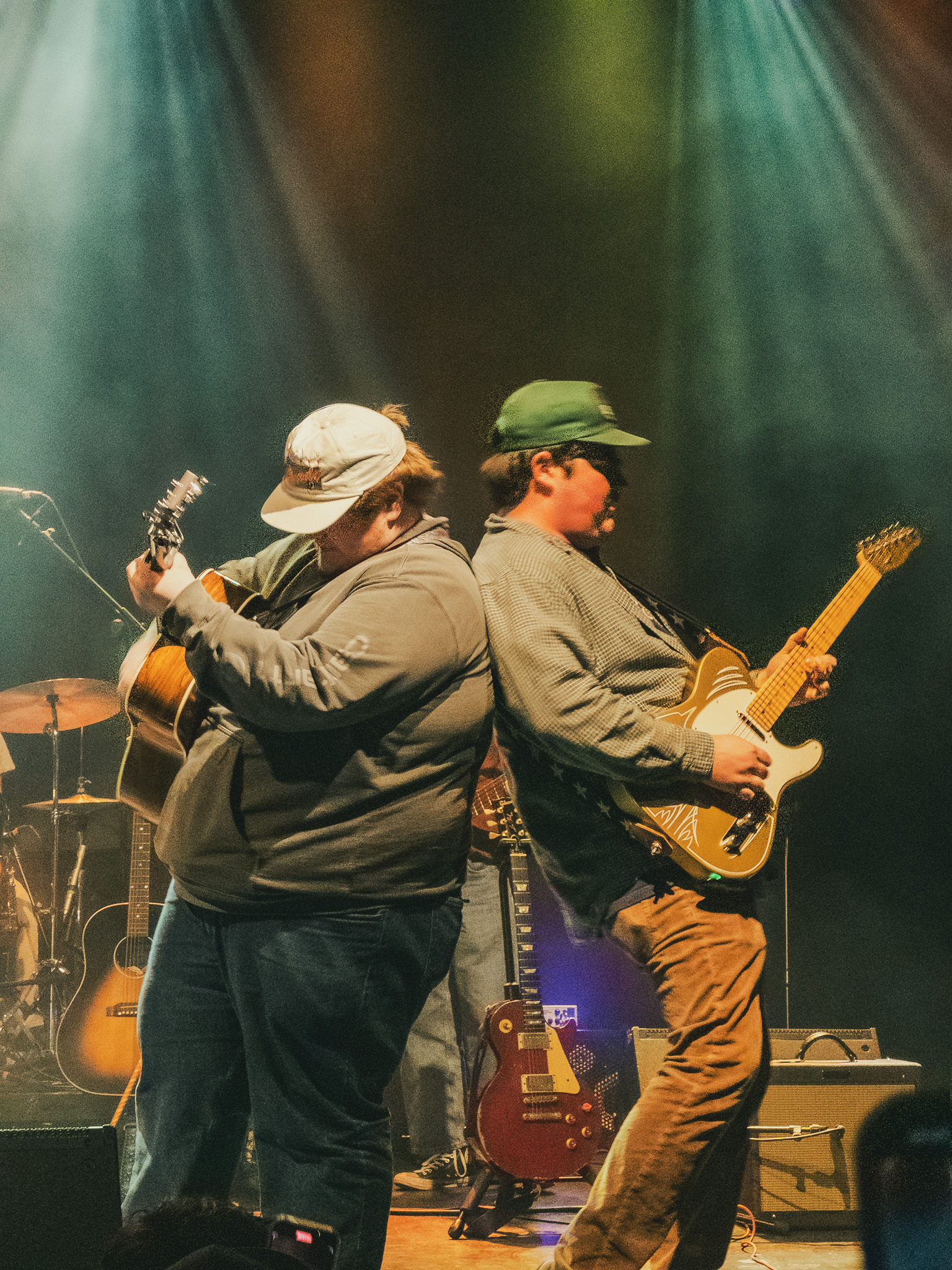 two musicians play back to back