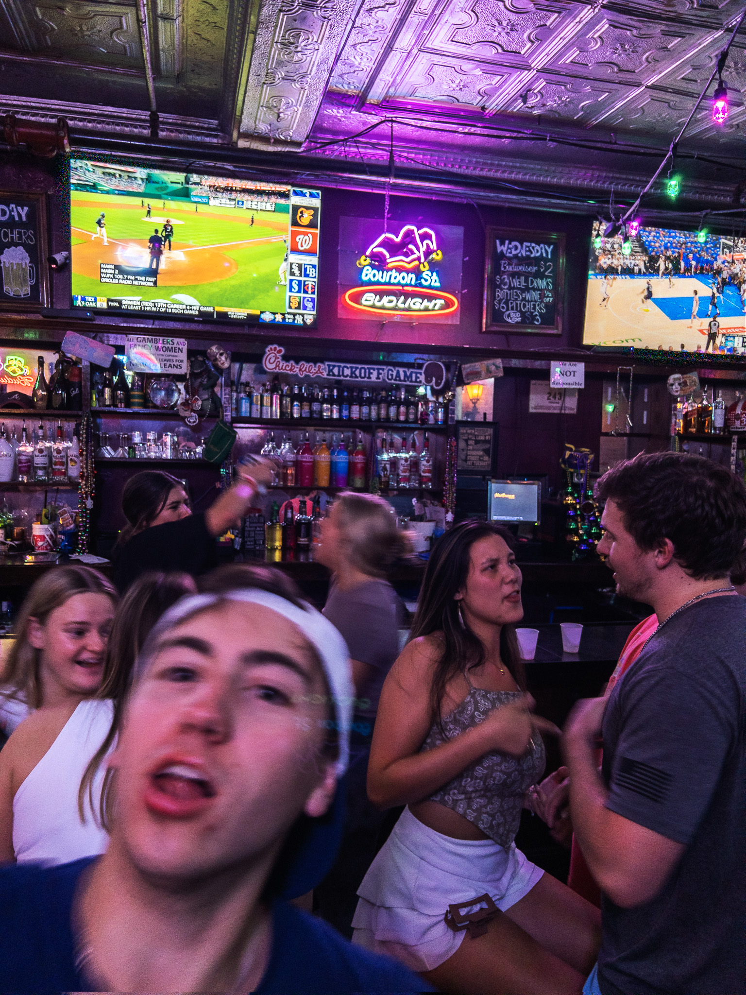 a chaotic bar scene