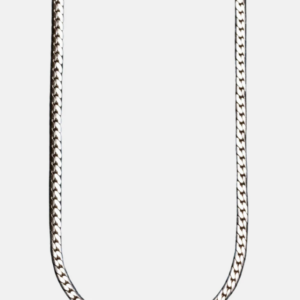 Silver necklace with short flat chains