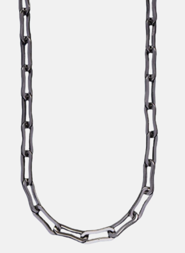 Silver Necklace with Bike Chain like links