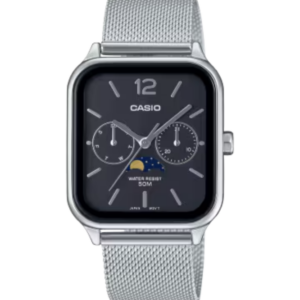 Image of a square watch with a small lunar cycle dial in the center.