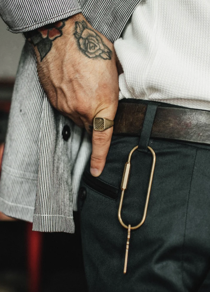 Gold ring on hand
